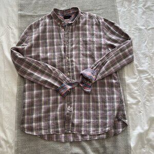 Paul Smith Jeans Men's Plaid Lightweight Cotton Shirt, Size L